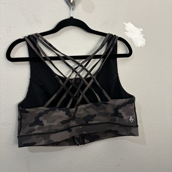 Torrid Happy Camper Front Zip Sport Bra Camo Print Women 2 X - Picture 6 of 9